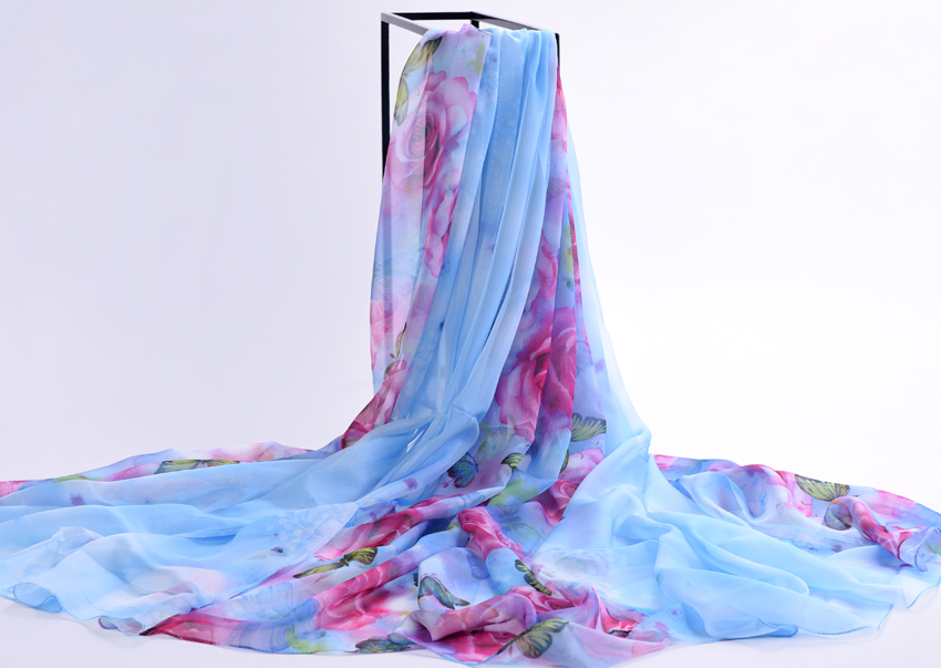 145x200cm super soft printed chiffon fabric artificial Silk scarf ancient costume dress skirt clothing fabric FG07