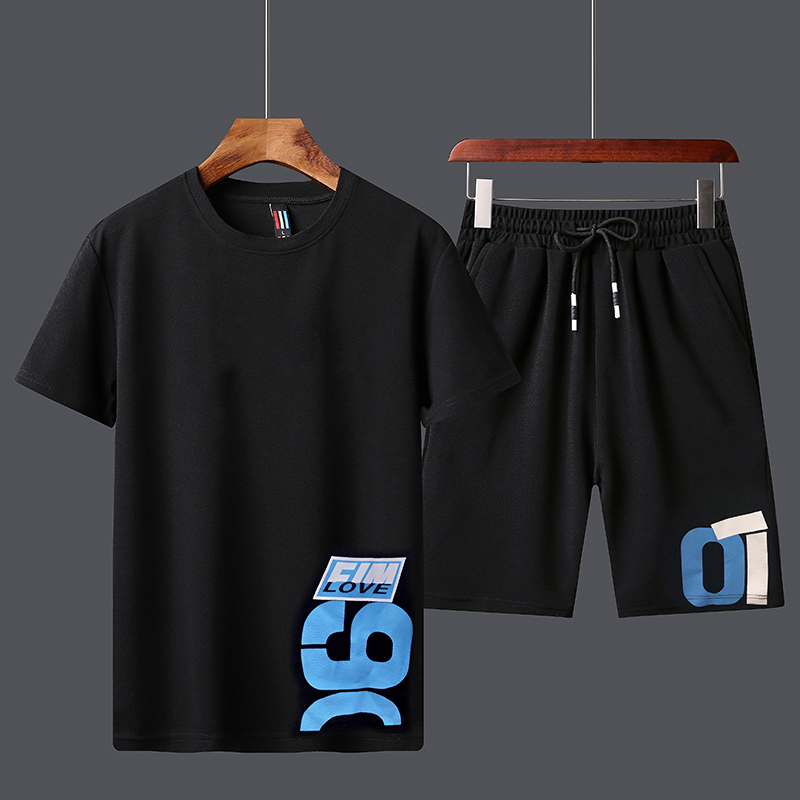 Summer Men's sport track suits Tshirts Shorts Sets Polyester Fashioin tracksuits T-shirt Bermuda Masculina Board Shorts Printed
