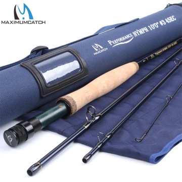 Maximumcatch Maxcatch Performance Nymph Fly Fishing Rod 2/3/4WT 10/11FT 4 Section IM10 Carbon AAA+ Cork Handle Cordura Rod Tube