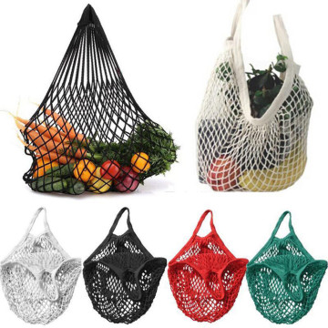 1PC Reusable Fruit Shopping Green Shopping Bag String Grocery Shopper Tote Cotton Woven Net Bag Net Pocket