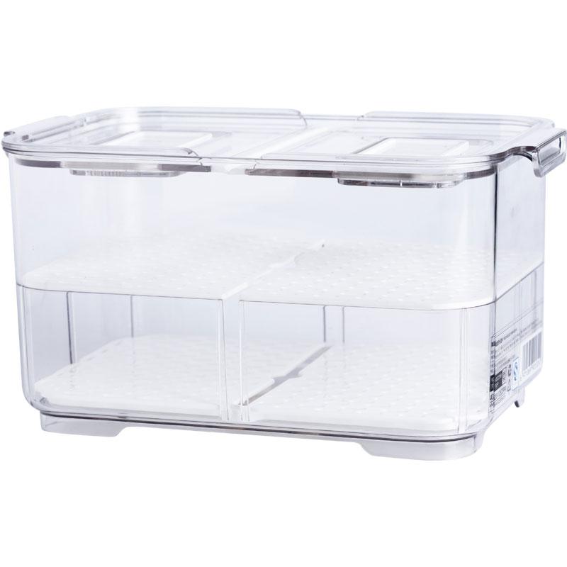 Multifunctional Food Storage Box PET Material Fresh-Keeping Jar Kitchen Refrigerator Vegetable And Fruit Storage Basket With Lid