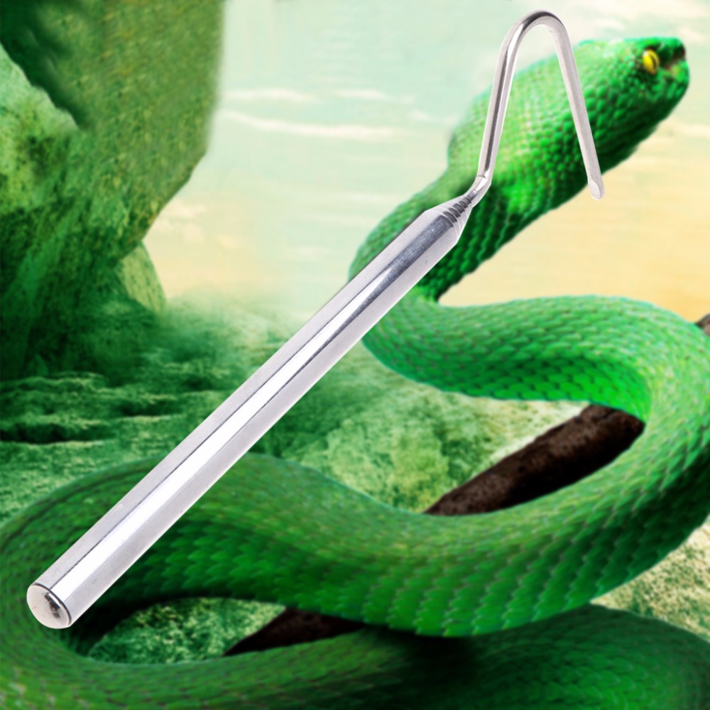 Snake Hook Stainless Steel Silver Adjustable Long Handle Catching Tool Trap Tong Reptile Tools C42