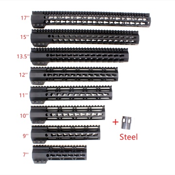 7/9/10/11/12/13.5/15/17'' inch Clamping Style Keymod Handguard Rail Picatinny Free Float Mount System_Black Color