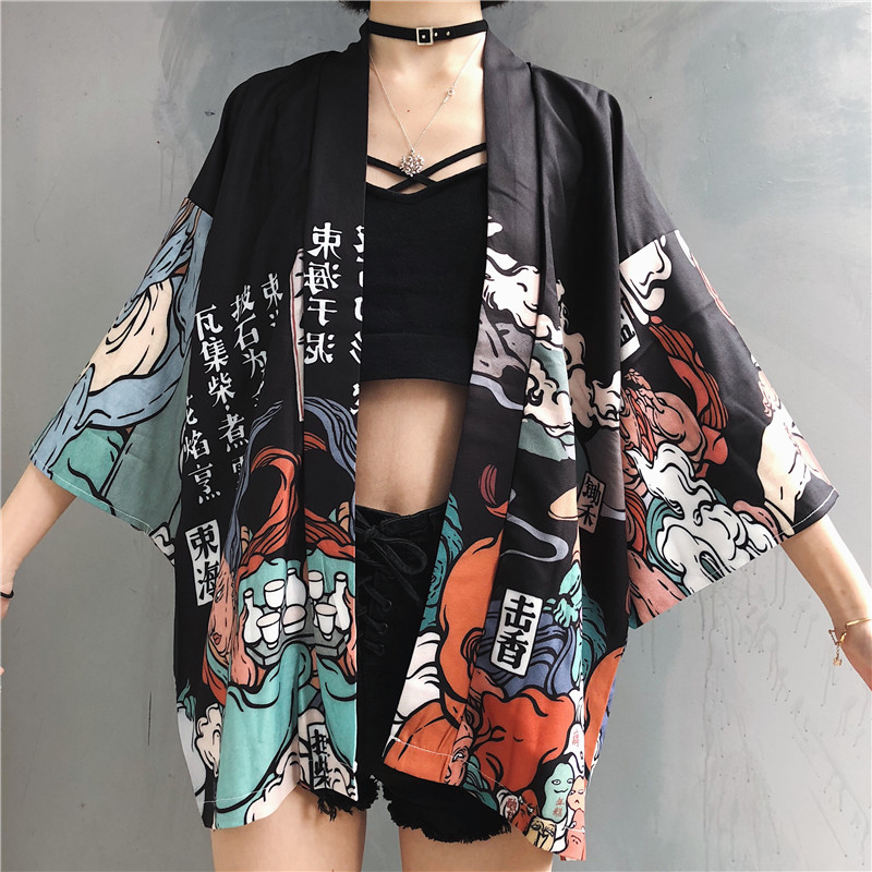 Kimono Japanese yukata female Japanese kimono cardigan geisha haori clothing cosplay Japanese kimono traditional streetwear Z025