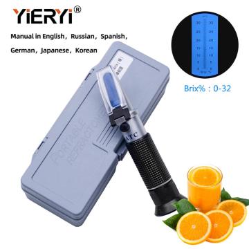 Brix Refractometer Ror Brix Sugar Beer 0-32% Brix Hand Held Refractometer ATC Optical Test Meter With The Retail Box