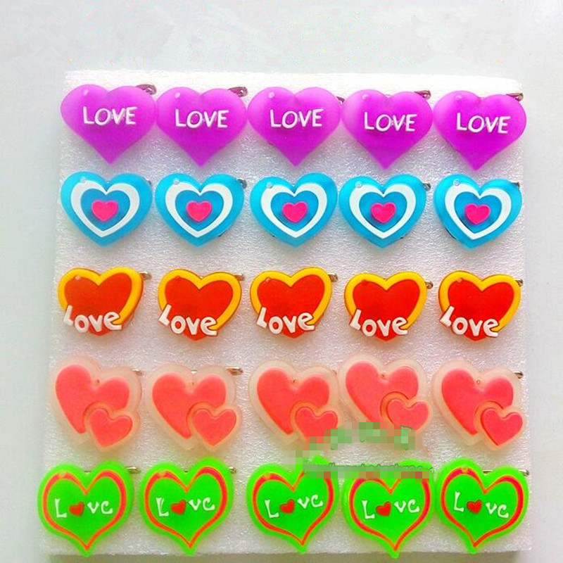New Love Heart LED Flashing Brooch Pin Adulst Bar Disco Rave Glow Badge Valentine's Day Gift Halloween Glow Party Supplies