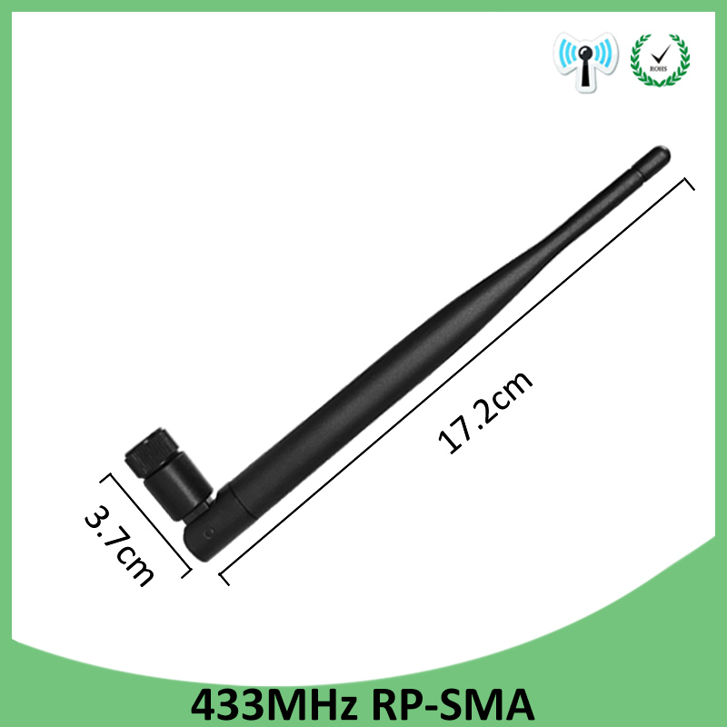 433Mhz lora Antenna lorawan 2p5dbi RP-SMA Connector antena 433 mhz antenne for lora lorawan 433m + 21cm SMA Male Pigtail Cable