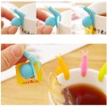 5Pcs/Set Random Color Cute Snail Shape Silicone Tea Bag Clips Holder Tableware Tea Pot Decoration Drinkware