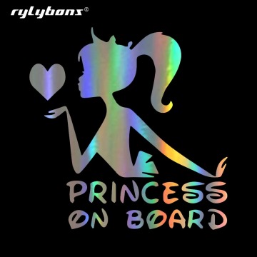 Car Stickers PRINCESS ON BOARD Car Bumper Girl Child Stickers and Decals Car Styling Decorations Door Body Window Vinyl Stickers