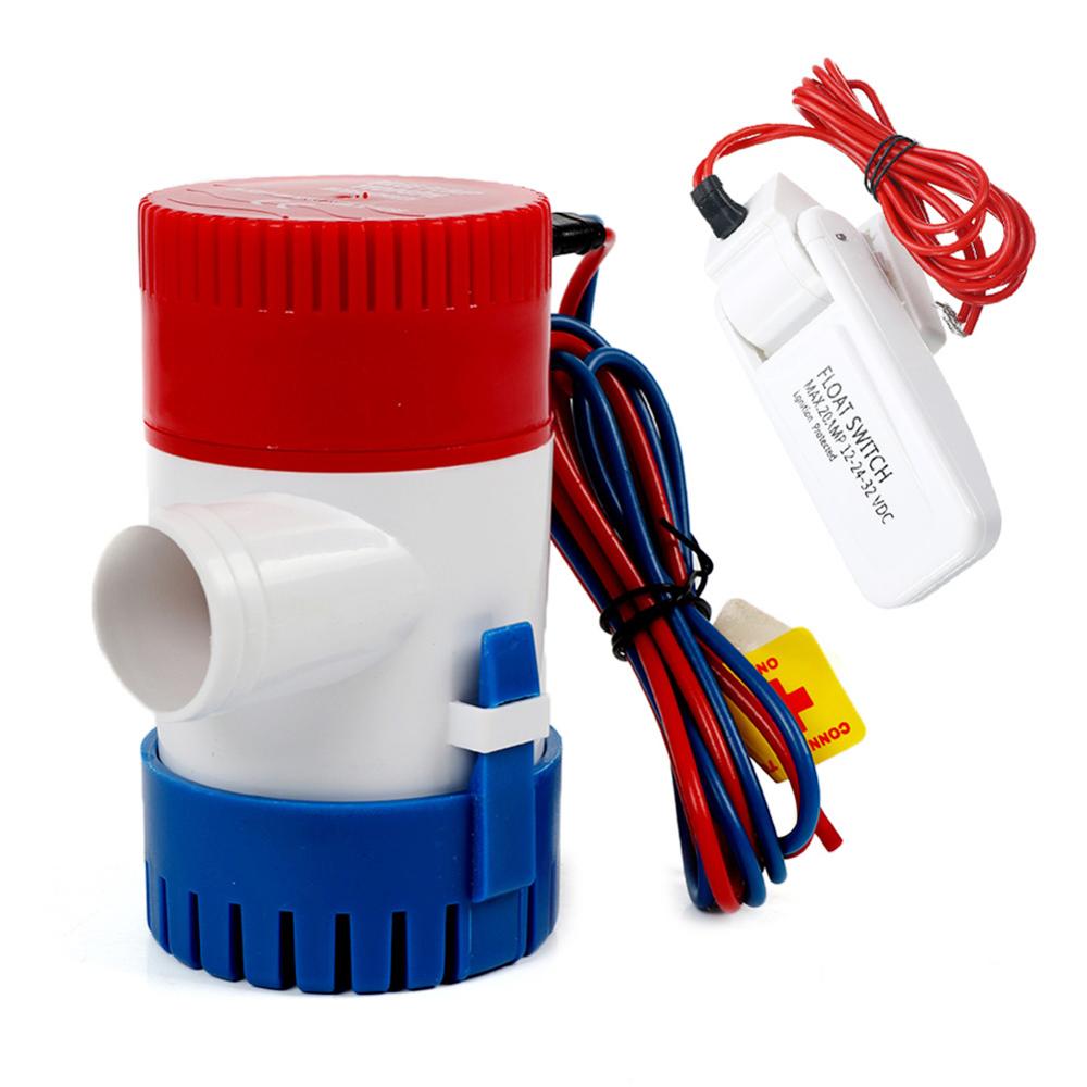 New 1100GPH 12V Electric Marine Submersible Bilge Sump Water Pump With Switch for Boat Automatic Control Switch Combination Set