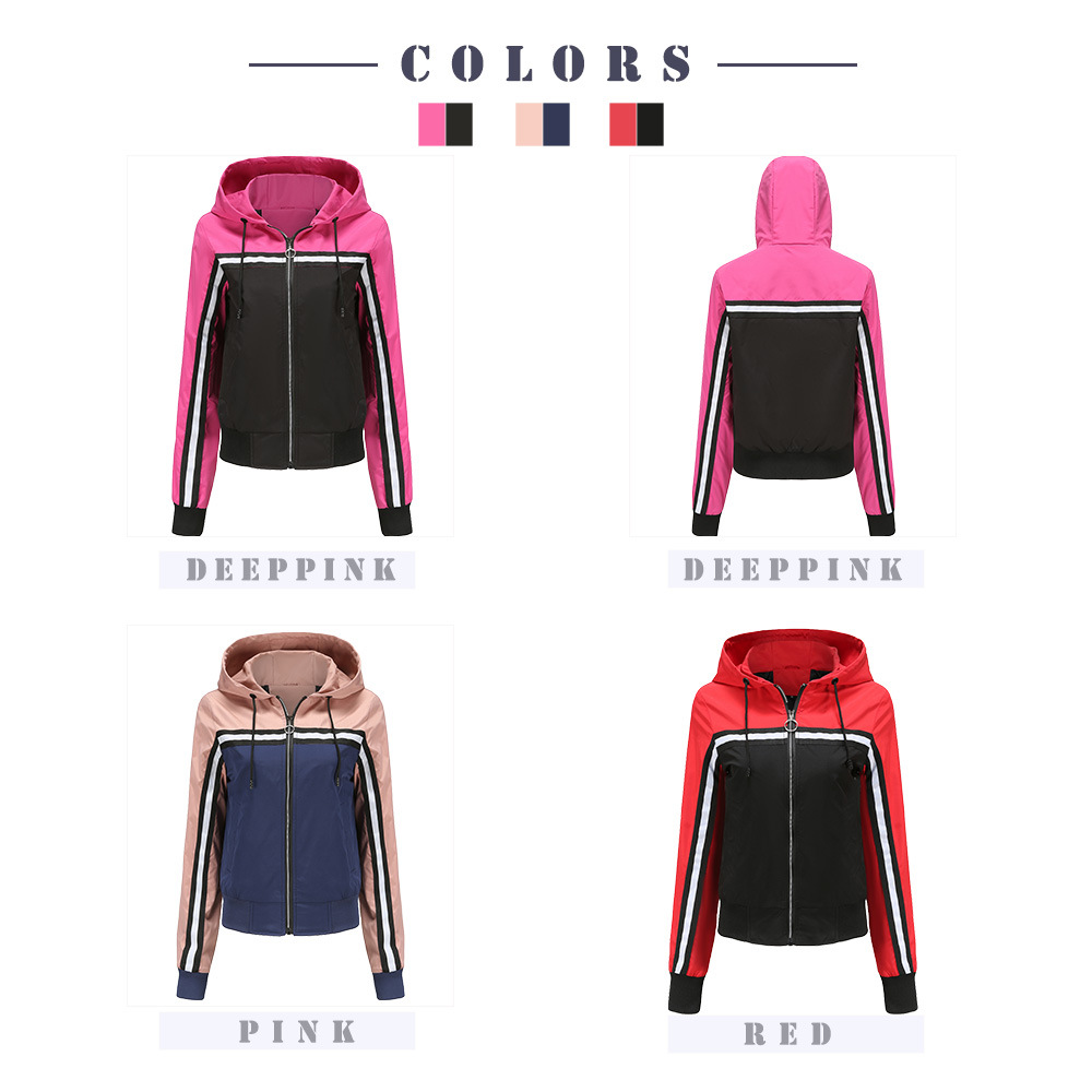 Collision Color Hoodie Windbreaker Jacket
