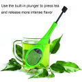 TEENRA Tea Infuser Built-in Plunger Plastic Tea Bag For Teapot Tea Strainer Filter Reusable Drinking Tools