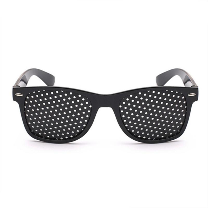 Small Hole Glasses Black Unisex Vision Care Pin Eye Small Hole Eyeglasses Hole Glasses Eye Exercise Eyesight Improve 3D Glasses