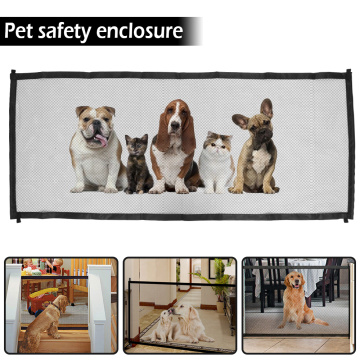 Magic Pet Dog Gate Pet Fence Barrier Cat Dog Door Foldable Safety Ramps Guard Indoor Outdoor Puppy Dog Mesh Gate Pet Supplies