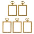 5Pcs Square Pocket Watch Resin Frames Open Bezels Setting DIY Charm Pendant Earring Necklace Accessories Jewelry Making