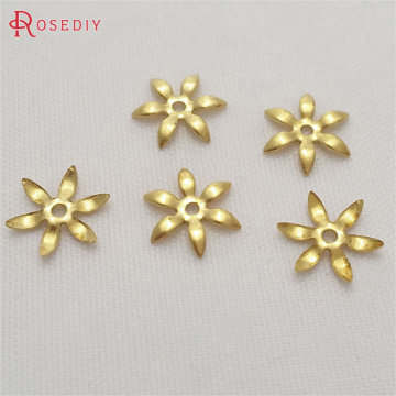 (29447)200PCS 8MM Not plated color Brass Small Flower Beads Caps Diy Jewelry Findings Accessories Wholesale