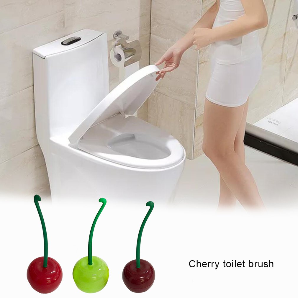 Lovely Cherry Shape Lavatory Brush Toilet Brush & Holder Set Mooie Cherry Vorm Toilet Borstel
