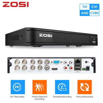 ZOSI H.265 CCTV DVR 8CH 4CH 2MP 1080P For AHD CVBS CVI TVI Camera Security Digital Video System Surveillance Recorder HDMI VGA