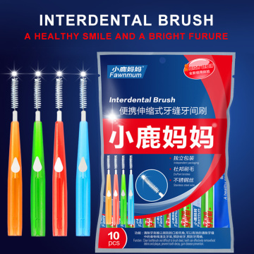 10pc Adults Interdental Brush Teeth Floss Toothpick Dental Oral Hygiene Push-pull Interdental Brush Tooth Pick Oral Care Tool