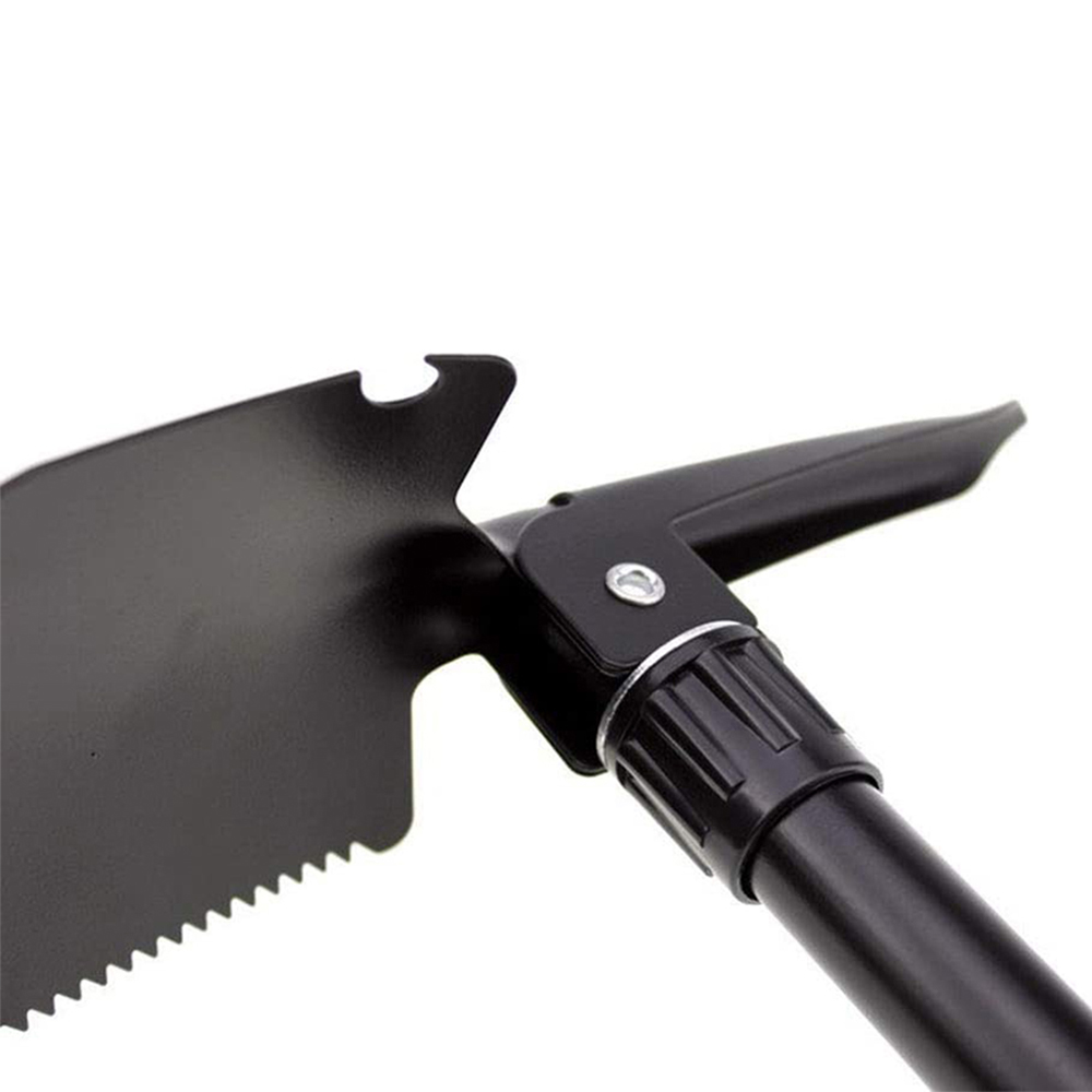 Multifunctional Outdoor Tool Folding Shovel Mini Military Survival Shovel With Pickaxe Saw Opener Compass Car Emergency Garden