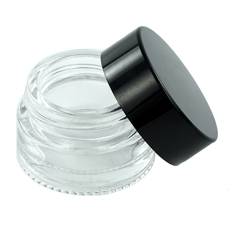 10pcs Non-Stick Glass Wax Container Concentrate with Smooth Lid 5ml Glass jar Bottle for Smokong Oil