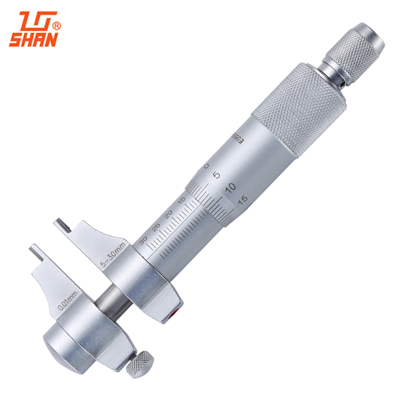 SHAN 4 Pcs Inside Micrometer 5-30mm/25-50mm/50-75mm/75-100mm 0.01mm Ratchet Screw Gauge Metric Micrometers Measuring Tools