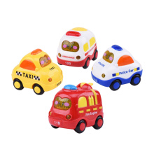 4pcs Friction Car Push and Go Car Mini Powered Play Vehicles with Screen Button for Light and Music Educational Toys