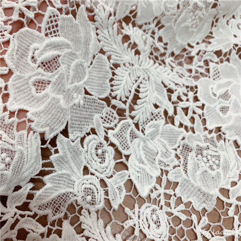 2020 Latest Gorgeous Off White Guipure DIY High Quality nigerian lace fabric bridal wedding dress french lace fabric