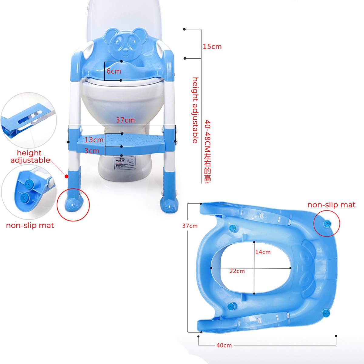 Folding Infant Baby Potty Kids Toilet Training Seat with Adjustable Ladder Portable Urinal Potty Training Seats for Children