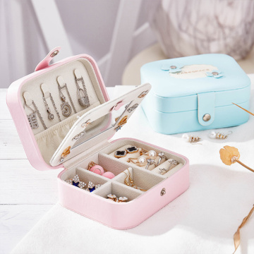 Women Jewelry Box Travel Portable Comestic Jewelry Casket Organizer Earring Ring Storage Box Jewelery Container Birthday Gift