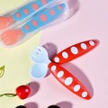 Safe Plastic Baby Spoon+ Fork Colorful Anti-Skid Handle Learning Tableware Children Dishes With Box/opp bag