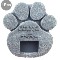 Memorial Tombstone for Pet Keepsake Gravestone Tomb Dog Cat Paw Print Animal Funeral Footprint Shaped Can Put Photos
