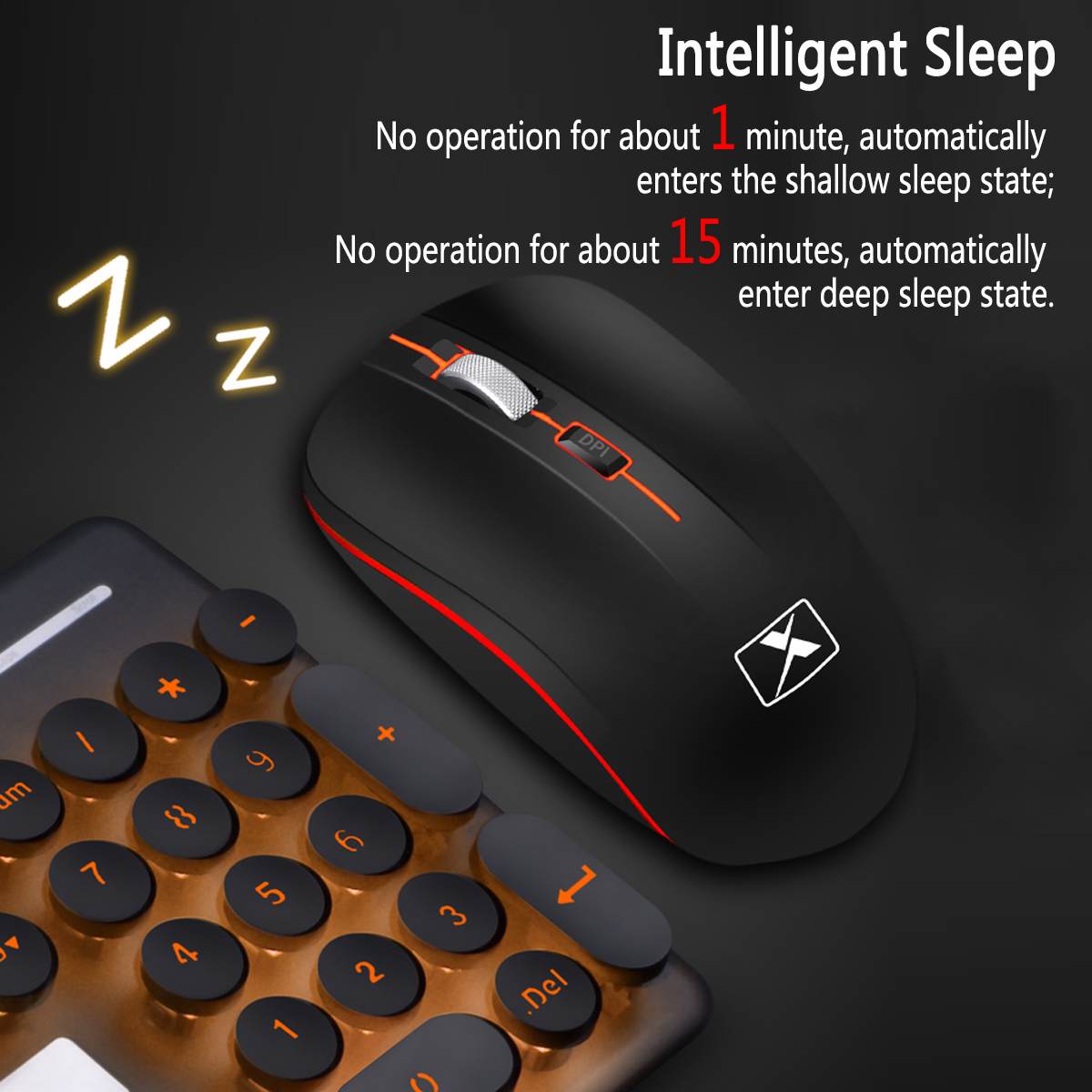 2.4G Wireless Keyboard Mouse Combos Set Mute Rechargeable LED Backlit Mechanical Feel Gaming Keyboard with Mouse Pad