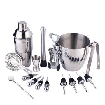 2-16 Pcs/set Stainless Steel Cocktail Shaker Mixer Drink Bartender Kit Bars Set Tools For Bartender Drink Party Bar 350ML/750ML