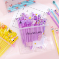 20pcs/set Kawaii Cartoon Pink Panther Gel Pen 0.38mm Unicorn Cute Pen Student Writing Pen and Pencil Case School Office Supplies