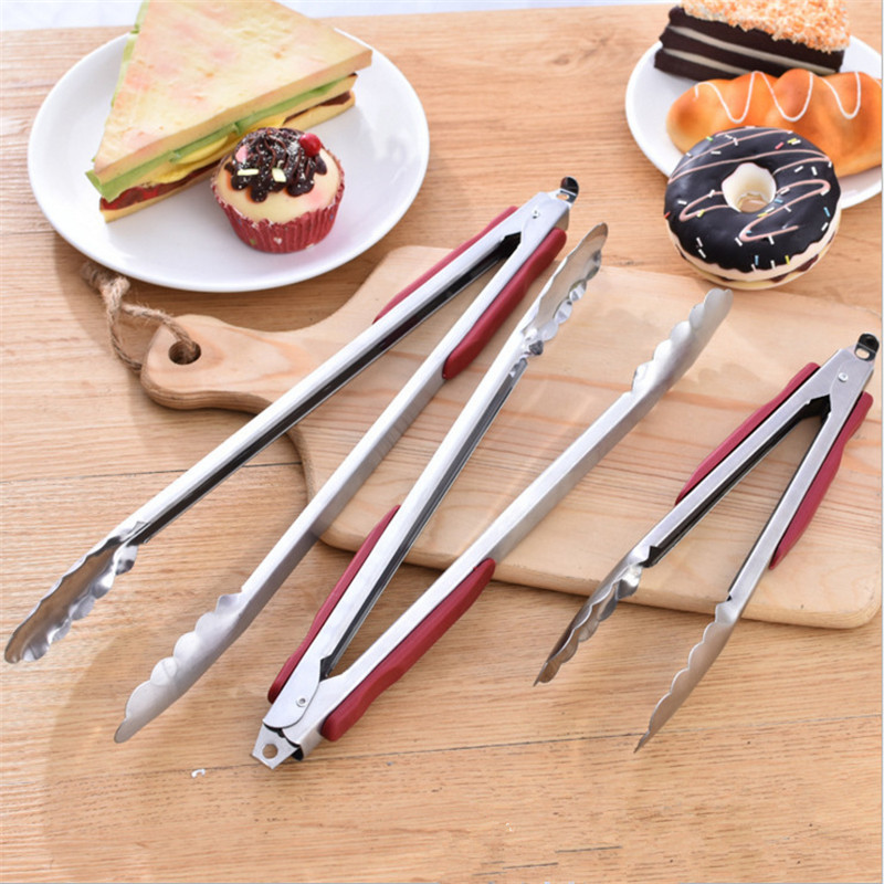 34cm Non-Stick Kitchen Tongs BBQ Grilling Tong Salad Bread Serving Tong Barbecue Grilling Cooking Tong Kitchen BBQ Accessories