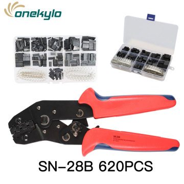 SN-28B crimping plier 0.25-1mm² with 620pcs Dupont Connector 2.54mm, Dupont Cable Jumper Wire Pin Header Housing Kit