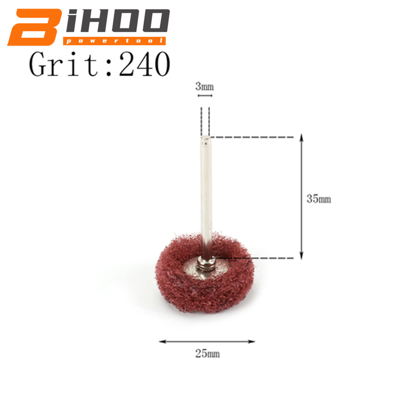 40pcs Abrasive Nylon Scouring Brush Fiber Grit240 Grinding Sanding Head Buffing Polishing Wheel For Dremel Grinding Tools