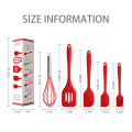 5 Pcs Silicone Cooking Utensils Sets Whisk Spatula Pastry Brush Slotted Turner Heat Resistant Baking Cooking Utensil Tool Set