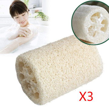 3Pcs Natural Loofah Bath Shower Sponge Dishwashing Body Washer Exfoliating Scrubber Massage Sponge Remove Dead Skin Care Loofa