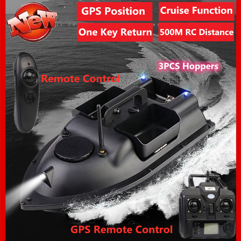 500m RC Distance Fishing Bait Boat GPS Bait Boat GPS Postion Auto Cruise RC Fishing Bait Boat with double motors three hoppers
