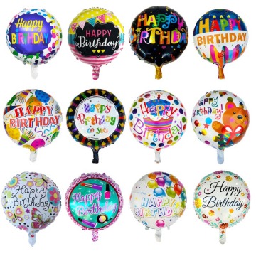 Happy Birthday Balloon Round Air Foil Balloon Kids Birthday Party Decorations Balloon Helium 1st baby Shower Inflatable Globos