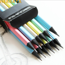 12 pcs/Lot 5 color black & pastel pencil Wood Standard 2B Macaron pencils for drawing Stationery Office school supplies CL-1619