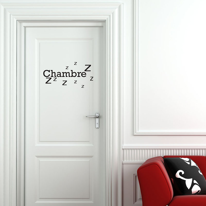 French Porte Chambre Zzz Zzz Bedroom Door Sticker Bedroom Sleep Decal Vinyl Home Decor