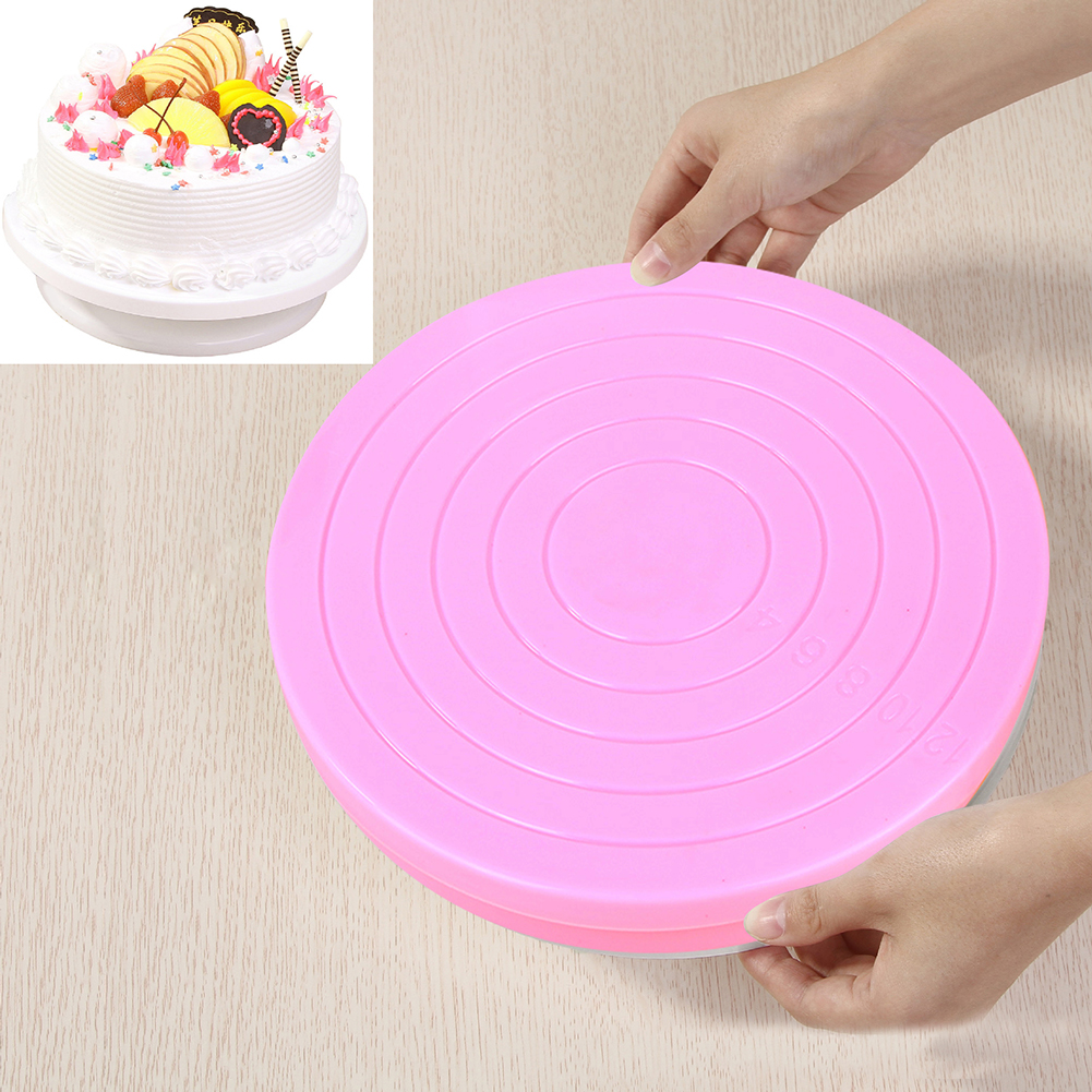 Small Cake Rotating Revolving Plate Decorating Cake Turntable Kitchen Display Stand Cake Swivel Plate Baking Tools