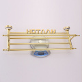 Stainless Steel Wall Mounted Gold Color Bath Towel Rack Active Bathroom Towel Holder Double Towel Shelf Bathroom Accessories