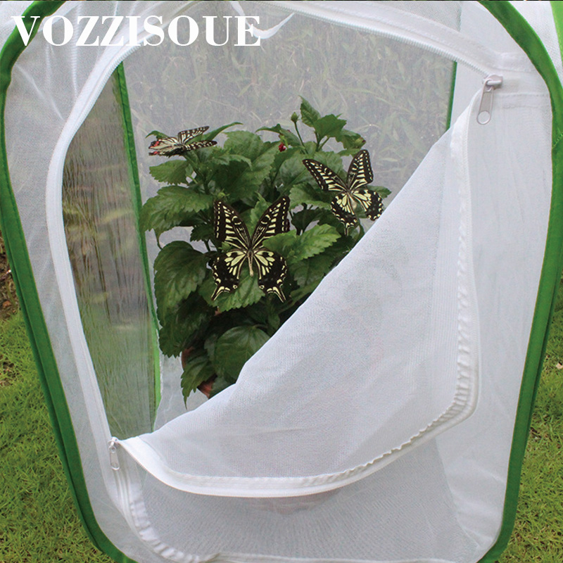 Mini House Garden Greenhouses Insect Flower Plant Translucent Foldable Greenhouse for Garden Shed Durable Cover Roll-up Zipper