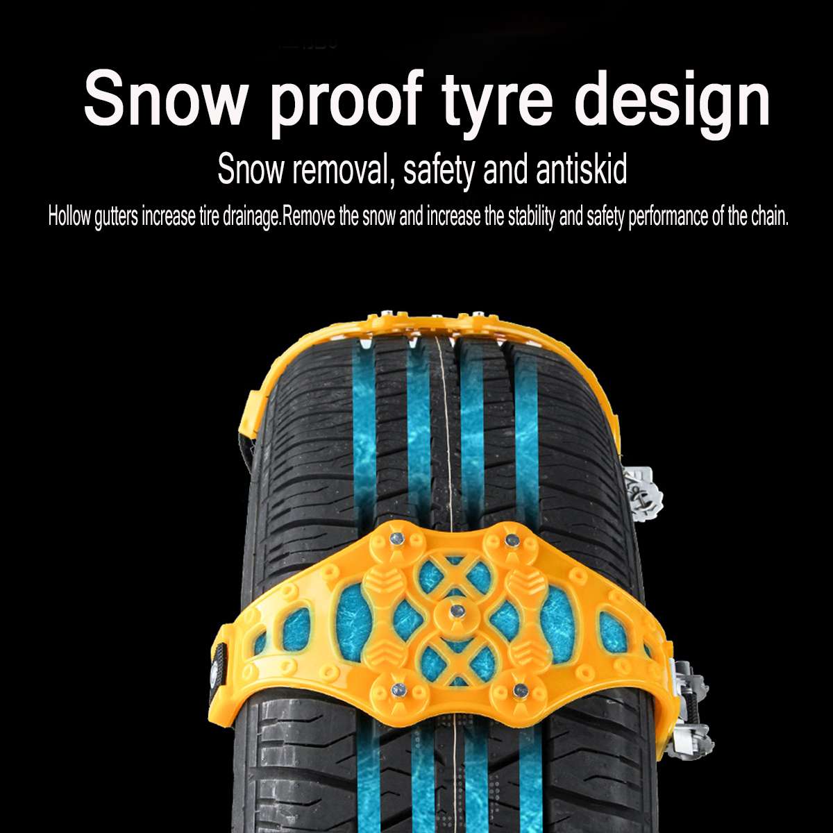 2X 6X 8X Car Tire Snow Chains Tyre Anti-skid Chain Safety Adjustable Beef Tendon TPU Wheel Chains Winter Use Truck Van ATV