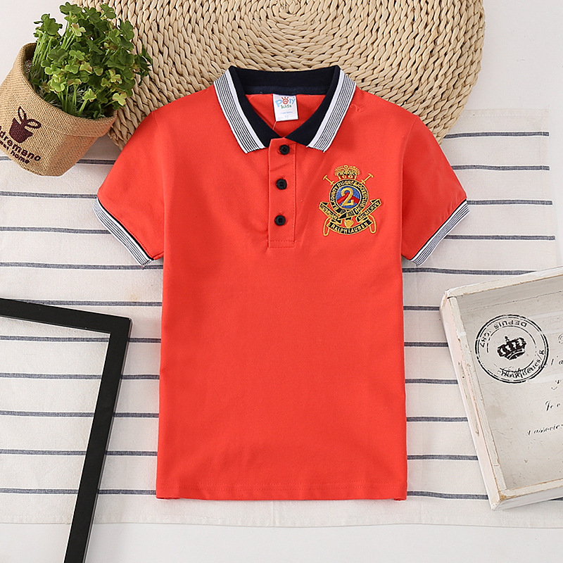 Kids Polo Shirt Cotton Short Sleeve Boys Shirts Baby Boy Sports Shirt Tops Breathable Children Clothes 3-16 Years Children Tee