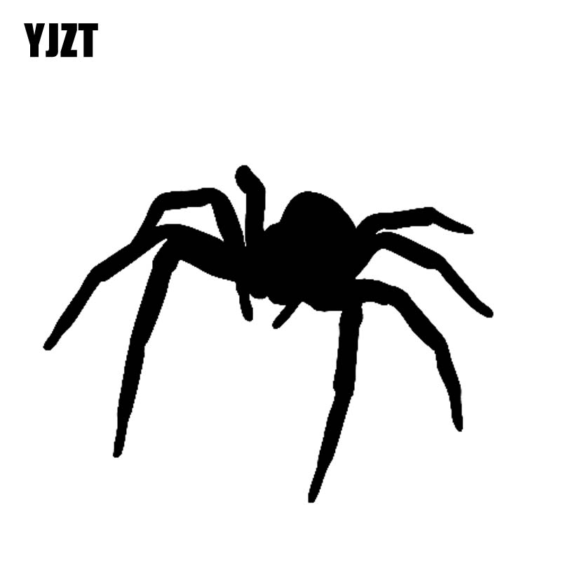 YJZT 10.2CM*7.6CM Spider Car Sticker Heart Venom Animal Araneae Decal Vinyl Black/Silver C19-0215